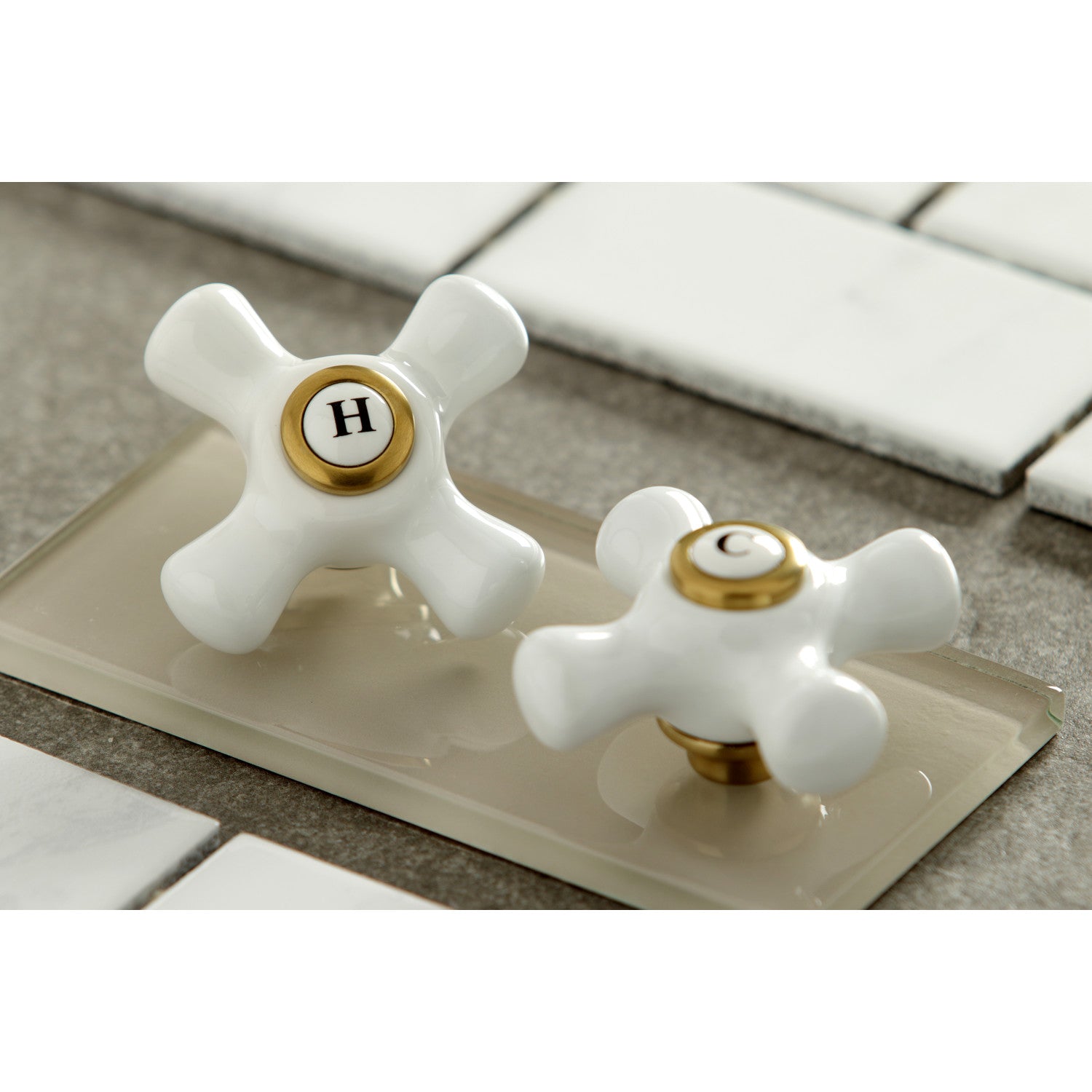 Kingston Tulare KS7227PX - English Country Two-Handle 2-Hole Wall Mount Bridge Kitchen Faucet, Brushed Brass — thumbnail 3